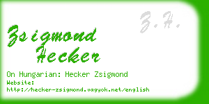 zsigmond hecker business card